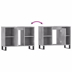 vidaXL Bathroom Cabinet Vanity Unit Highboard Cupboard White Engineered Wood - concrete grey - Additional view 9