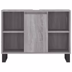vidaXL Bathroom Cabinet Vanity Unit Highboard Cupboard White Engineered Wood - grey sonoma - Additional view 5
