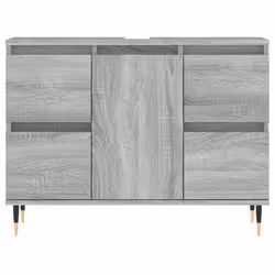 vidaXL Bathroom Cabinet Vanity Unit Highboard Cupboard White Engineered Wood - grey sonoma - Additional view 4