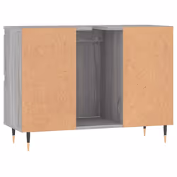 vidaXL Bathroom Cabinet Vanity Unit Highboard Cupboard White Engineered Wood - grey sonoma - Additional view 6