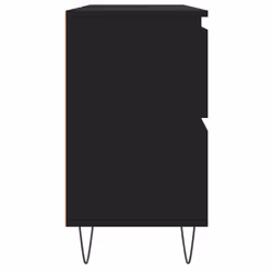 vidaXL Bathroom Cabinet Vanity Unit Highboard Cupboard White Engineered Wood - black - Additional view 5
