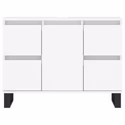 vidaXL Bathroom Cabinet Vanity Unit Highboard Cupboard White Engineered Wood - white - Additional view 4