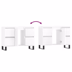 vidaXL Bathroom Cabinet Vanity Unit Highboard Cupboard White Engineered Wood - white - Additional view 8