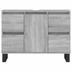 vidaXL Bathroom Cabinet Vanity Unit Highboard Cupboard White Engineered Wood - grey sonoma - Additional view 4