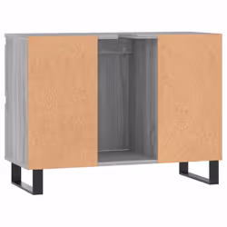 vidaXL Bathroom Cabinet Vanity Unit Highboard Cupboard White Engineered Wood - grey sonoma - Additional view 6