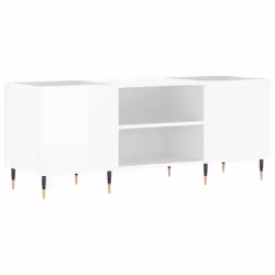 vidaXL Record Cabinet Vinyl Record Storage Sideboard Cabinet Engineered Wood - high gloss white