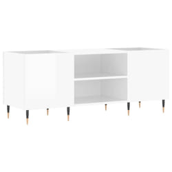 vidaXL Record Cabinet Vinyl Record Storage Sideboard Cabinet Engineered Wood - high gloss white