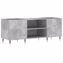 vidaXL Record Cabinet Vinyl Record Storage Sideboard Cabinet Engineered Wood - concrete grey