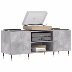 vidaXL Record Cabinet Vinyl Record Storage Sideboard Cabinet Engineered Wood - concrete grey
