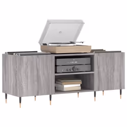 vidaXL Record Cabinet Vinyl Record Storage Sideboard Cabinet Engineered Wood - grey sonoma