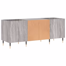 vidaXL Record Cabinet Vinyl Record Storage Sideboard Cabinet Engineered Wood - grey sonoma - Additional view 5