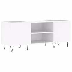 vidaXL Record Cabinet Record Storage Cabinet Sideboard White Engineered Wood