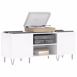 vidaXL Record Cabinet Record Storage Cabinet Sideboard White Engineered Wood