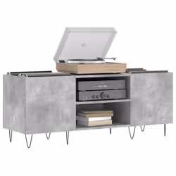 vidaXL Record Cabinet Record Storage Cabinet Sideboard White Engineered Wood - concrete grey - Additional view 2
