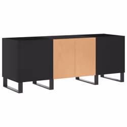 vidaXL Record Cabinet Record Storage Cabinet Sideboard White Engineered Wood - black - Additional view 5