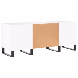 vidaXL Record Cabinet Record Storage Cabinet Sideboard White Engineered Wood - high gloss white - Additional view 5