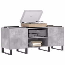 vidaXL Record Cabinet Record Storage Cabinet Sideboard White Engineered Wood - concrete grey - Additional view 2