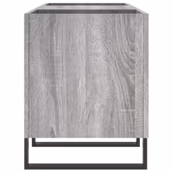 vidaXL Record Cabinet Record Storage Cabinet Sideboard White Engineered Wood - grey sonoma - Additional view 4