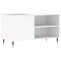 vidaXL Record Cabinet Record Storage Cabinet Sideboard White Engineered Wood