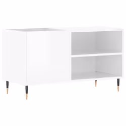 vidaXL Record Cabinet Record Storage Cabinet Sideboard White Engineered Wood - high gloss white