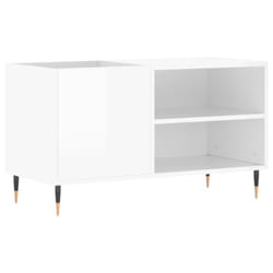 vidaXL Record Cabinet Record Storage Cabinet Sideboard White Engineered Wood - high gloss white