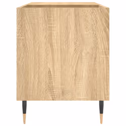 vidaXL Record Cabinet Record Storage Cabinet Sideboard White Engineered Wood - sonoma oak - Additional view 4