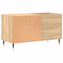 vidaXL Record Cabinet Record Storage Cabinet Sideboard White Engineered Wood - sonoma oak - Additional view 5