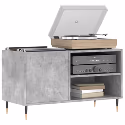 vidaXL Record Cabinet Record Storage Cabinet Sideboard White Engineered Wood - concrete grey - Additional view 2