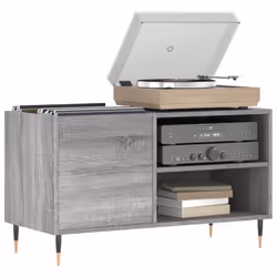 vidaXL Record Cabinet Record Storage Cabinet Sideboard White Engineered Wood - grey sonoma