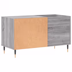 vidaXL Record Cabinet Record Storage Cabinet Sideboard White Engineered Wood - grey sonoma - Additional view 5