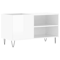 vidaXL Record Cabinet Record Storage Cabinet Sideboard White Engineered Wood - high gloss white