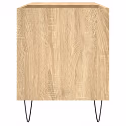 vidaXL Record Cabinet Record Storage Cabinet Sideboard White Engineered Wood - sonoma oak - Additional view 4