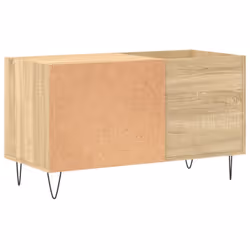 vidaXL Record Cabinet Record Storage Cabinet Sideboard White Engineered Wood - sonoma oak - Additional view 5