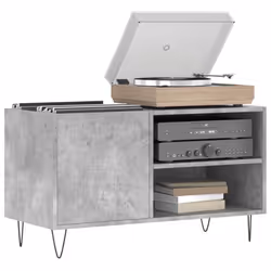 vidaXL Record Cabinet Record Storage Cabinet Sideboard White Engineered Wood - concrete grey - Additional view 2