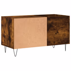 vidaXL Record Cabinet Record Storage Cabinet Sideboard White Engineered Wood - smoked oak - Additional view 5