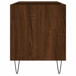 vidaXL Record Cabinet Record Storage Cabinet Sideboard White Engineered Wood - brown oak - Additional view 4