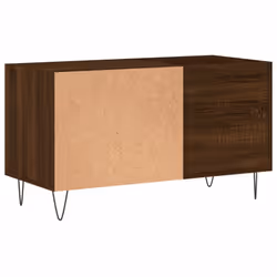 vidaXL Record Cabinet Record Storage Cabinet Sideboard White Engineered Wood - brown oak - Additional view 5