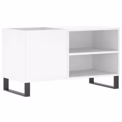 vidaXL Record Cabinet Record Storage Cabinet Sideboard White Engineered Wood - white