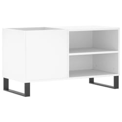 vidaXL Record Cabinet Record Storage Cabinet Sideboard White Engineered Wood - white