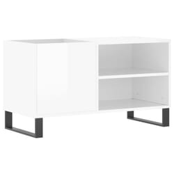 vidaXL Record Cabinet Record Storage Cabinet Sideboard White Engineered Wood - high gloss white