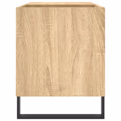 vidaXL Record Cabinet Record Storage Cabinet Sideboard White Engineered Wood - sonoma oak - Additional view 4