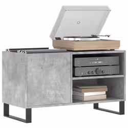 vidaXL Record Cabinet Record Storage Cabinet Sideboard White Engineered Wood - concrete grey - Additional view 2