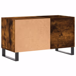 vidaXL Record Cabinet Record Storage Cabinet Sideboard White Engineered Wood - smoked oak - Additional view 5