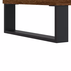 vidaXL Record Cabinet Record Storage Cabinet Sideboard White Engineered Wood - brown oak - Additional view 6