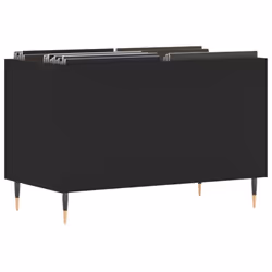 vidaXL Record Cabinet Record Storage Cabinet Sideboard White Engineered Wood - black - Additional view 2