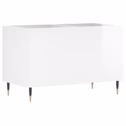 vidaXL Record Cabinet Record Storage Cabinet Sideboard White Engineered Wood - high gloss white