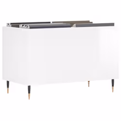 vidaXL Record Cabinet Record Storage Cabinet Sideboard White Engineered Wood - high gloss white
