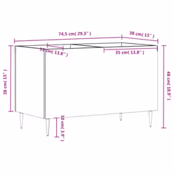 vidaXL Record Cabinet Record Storage Cabinet Sideboard White Engineered Wood - concrete grey - Additional view 3