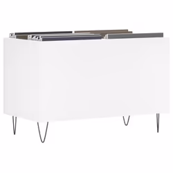 vidaXL Record Cabinet Record Storage Cabinet Sideboard White Engineered Wood - white