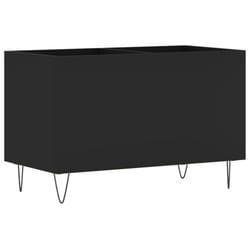 vidaXL Record Cabinet Record Storage Cabinet Sideboard White Engineered Wood - black